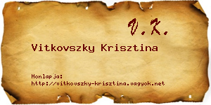 Vitkovszky Krisztina névjegykártya